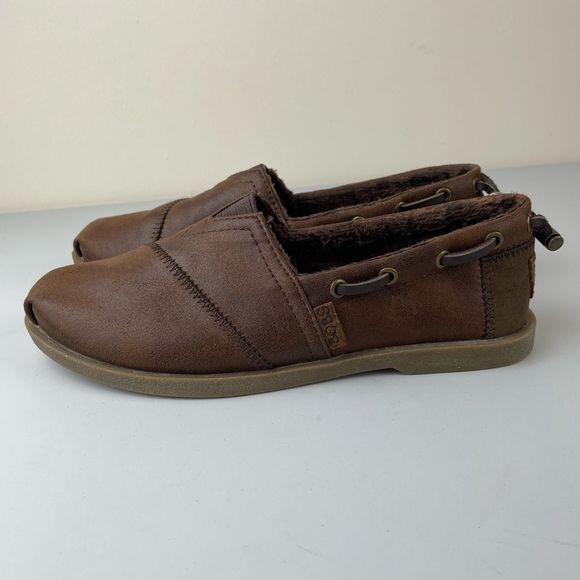 BOBS from Skechers Chill Luxe Womens 6.5 Brown Faux Leather Slip On Shoes - Picture 5 of 9